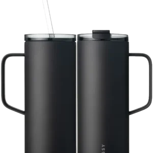 Juodas MOSHI Tumbler 600 ml termo puodelis su rankena