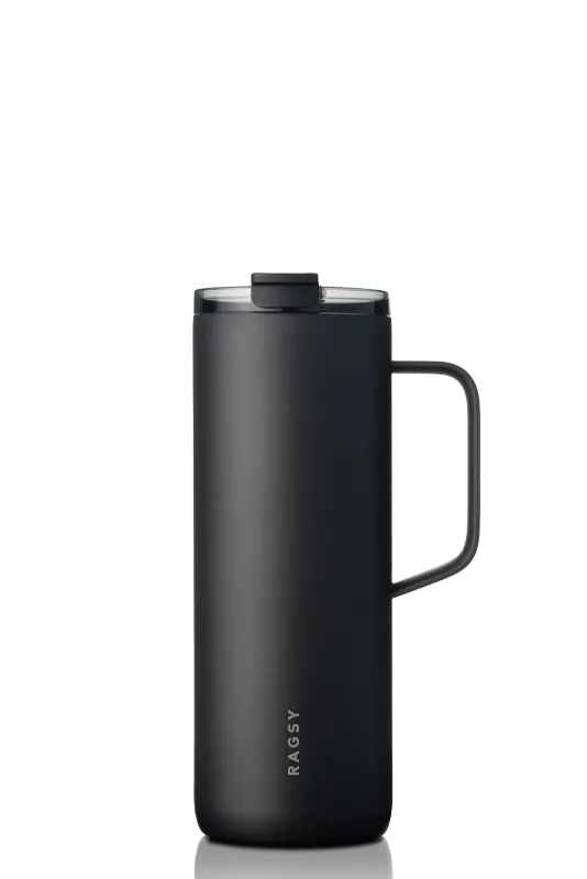 Juodo MOSHI Tumbler šoninis vaizdas