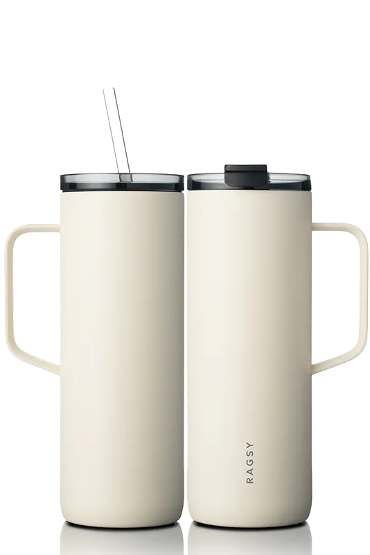 MOSHI Tumbler 600 ml smėlinis termo puodelis su rankena
